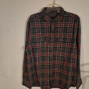 Men's Plaid Shirt - Red and Black